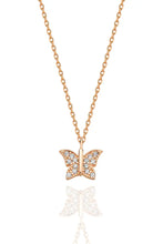925 Sterling Silver Rose Gold Butterfly Necklace for Women Elegant Dainty Pendant Jewelry Gift