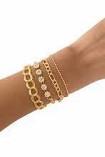 White Stone Bracelet Set Four Piece Layered Adjustable Elegant Fashion Jewelry Gift for Her