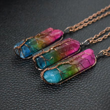 Selling Stone Crystal Pillar Tree Of Life Pendant Ins Fashion Necklace